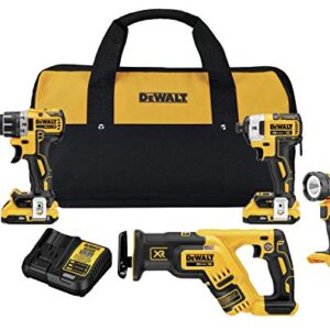 DEWALT 20V MAX XR Brushless Combo Kit, Compact 4-Tool (DCK484D2)