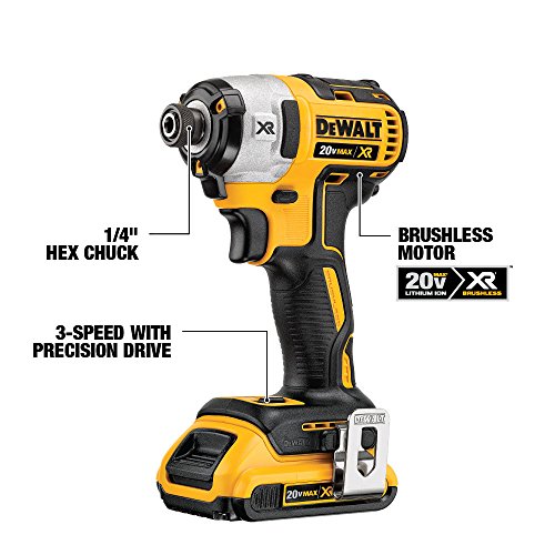 DEWALT 20V MAX XR Brushless Combo Kit, Compact 4-Tool (DCK484D2)