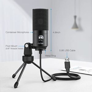 FIFINE USB Microphone, Metal Condenser Recording Microphone for Laptop MAC or Windows Cardioid Studio Recording Vocals, Voice Overs,Streaming Broadcast and YouTube Videos-K669B