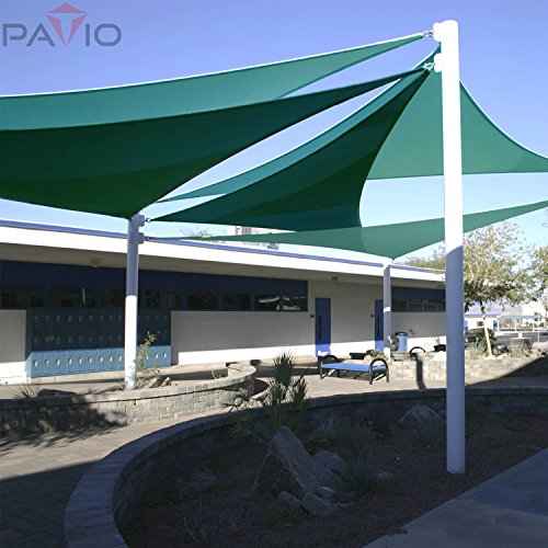 Patio Paradise 12' x 12' x 12' Turquoise Sun Shade Sail Triangle Canopy, High-Density Shade Cloth Canopy Pergolas Top Cover, Permeable UV Block Fabric Durable Outdoor