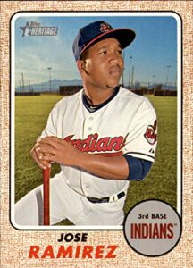 2017 topps heritage #340 jose ramirez cleveland indians baseball card