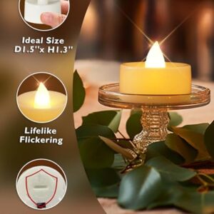 Homemory Value 24Pack Flameless LED Candles Tea Lights Battery Operated, 200+Hours Electric Fake Candles Tealights for Votive, Halloween, Pumkin, Ofrenda, Diya, Table Decor, Funeral, Christmas