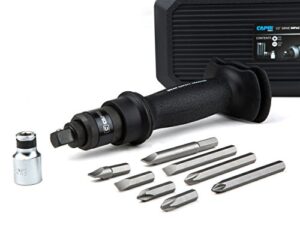 capri tools premium impact driver set, manual reversible, for brake caliper screws, 1/2" drive, screwdriver