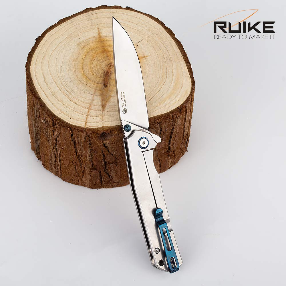 Ruike Folding Knive, Blue & Silver, 420 Ss (P801-SF)