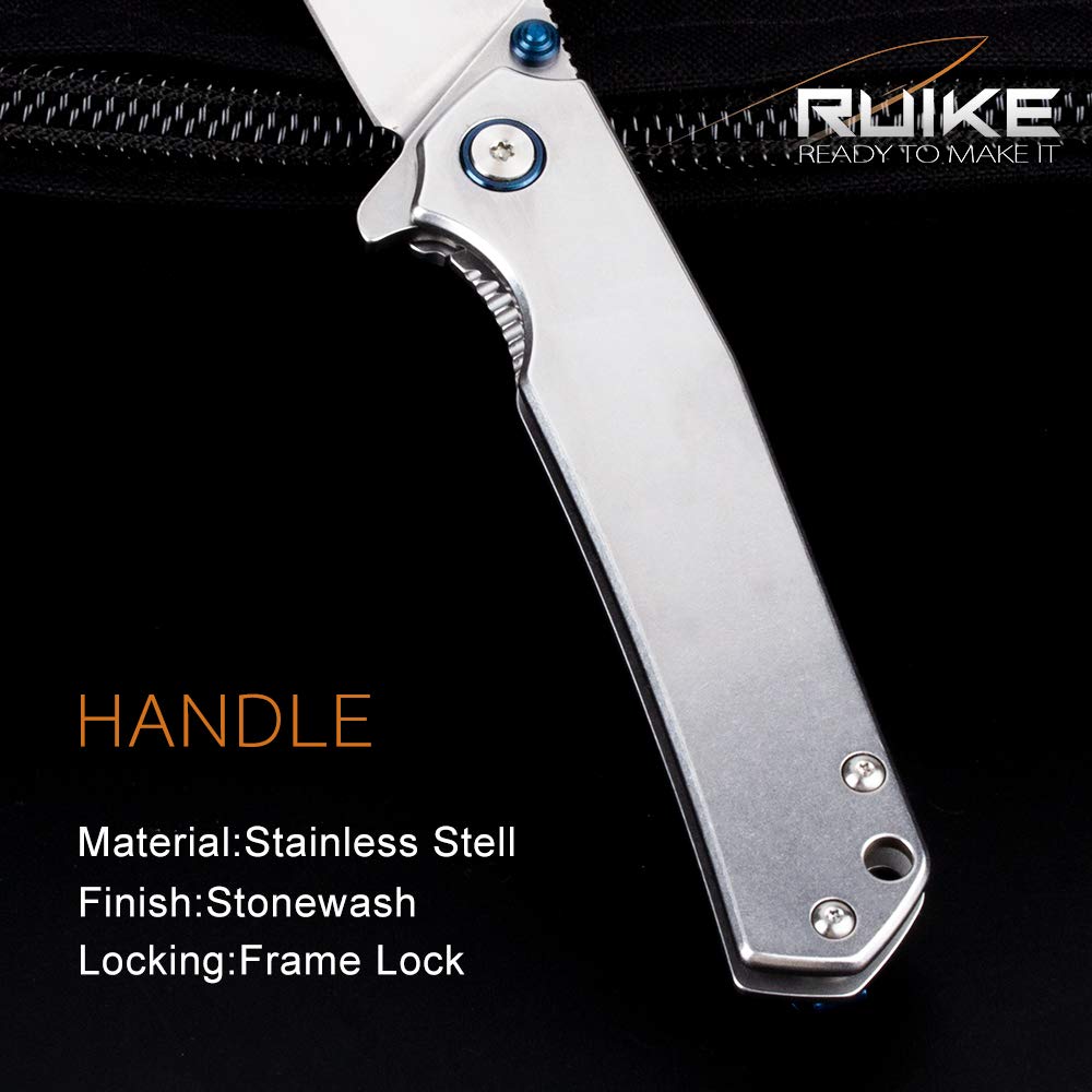 Ruike Folding Knive, Blue & Silver, 420 Ss (P801-SF)