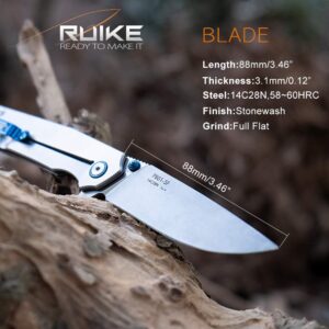 Ruike Folding Knive, Blue & Silver, 420 Ss (P801-SF)