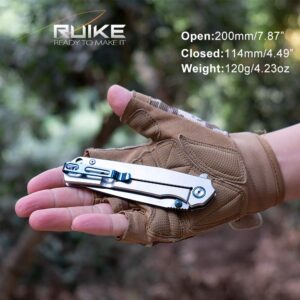 Ruike Folding Knive, Blue & Silver, 420 Ss (P801-SF)