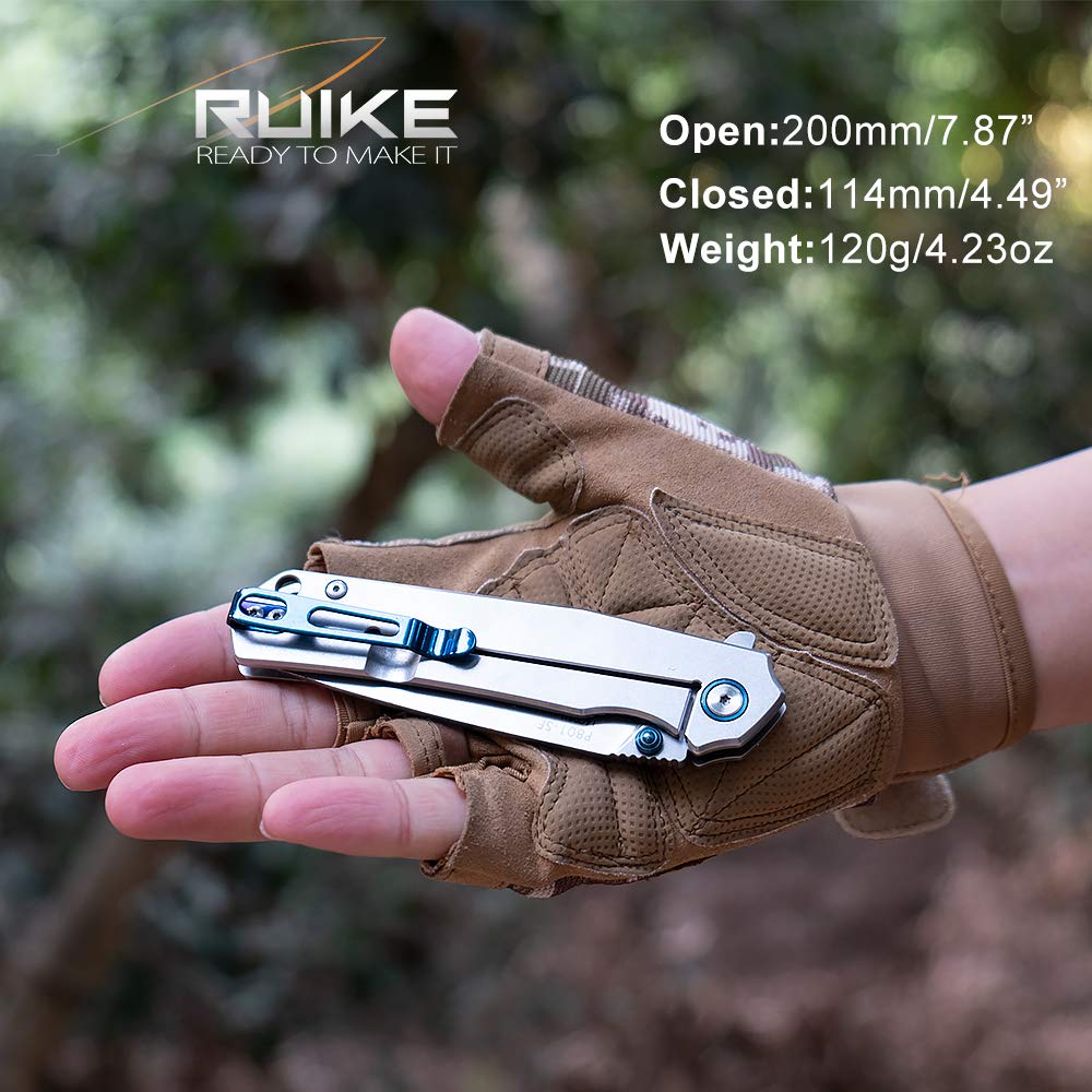 Ruike Folding Knive, Blue & Silver, 420 Ss (P801-SF)