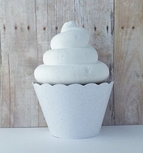 white glitter cupcake wrappers mini dessert holders birthday party decorations set of 12