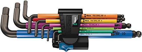 Wera Tools 05022210001 950 SPKL/9 SM HF Multicolour L-Key Set Metric BlackLaser, One Size, Multi