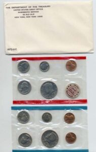 1972 us 11 piece mint set in original packaging from us mint uncirculated