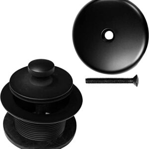 Westbrass Twist & Close Tub Trim Set with One-Hole Overflow Faceplate, Matte Black, D94-62