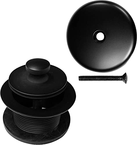 Westbrass Twist & Close Tub Trim Set with One-Hole Overflow Faceplate, Matte Black, D94-62