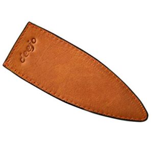 deejo - leather sheath 1.3 oz, natural - genuine calf leather - protecting and safely carrying your pocket knife