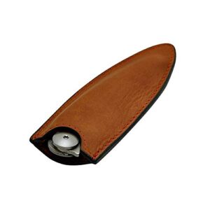 deejo - Leather Sheath 1.3 oz, Natural - Genuine Calf Leather - Protecting and Safely Carrying your Pocket Knife