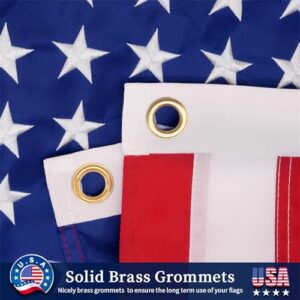Jetlifee American Flag 3x5 Outdoor, 210D 3x5 Flags Outside, All Weather US Flags with Embroidered Stars Sewn Stripes Brass Grommets, Vivid Color, Polyester USA Flag for Outdoor Indoor (3 by5 Foot)