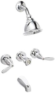 moen/faucets 82663 3 handle tub/shower faucet, chrome finish