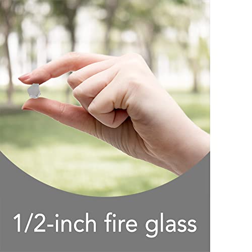 Fire Sense 62365 Premium Sparkling Reflective Tempered Fire Glass for Outdoor Fireplace Gas or Propane Fire Pits Easy to Install & Stimulate Viewing Experience - 10 Lbs - Crystal Clear