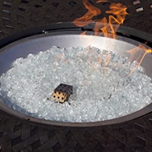 Fire Sense 62365 Premium Sparkling Reflective Tempered Fire Glass for Outdoor Fireplace Gas or Propane Fire Pits Easy to Install & Stimulate Viewing Experience - 10 Lbs - Crystal Clear