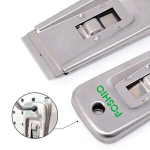 FOSHIO Stainless Steel Retractable Razor Blade Scraper for Glass Adhesive Removing Cooking Stove Top Grease Cleaning with 10PCS 1.5" Blades Cutter Tools