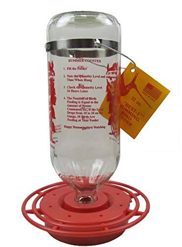 2 Pack of Best-1 Glass Hummingbird Feeders, 32 oz. Each