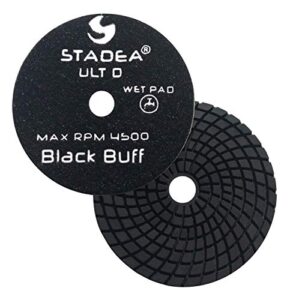 stadea ppw108x granite polishing pads 4" diamond pad black buff for granite quartz stones polish