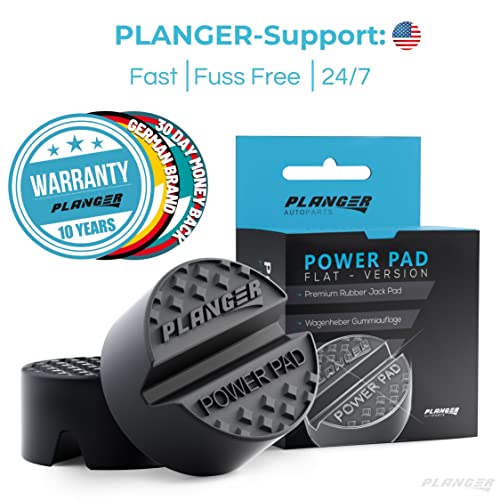 PLANGER® - Power PAD Flat - Premium Rubber Jack Pad for Trolley Jack, Vehicle Lift and Axle Stand - Universal Usage - Protects Your Car, SUV and Vehicles with Pinch Weld Sill - Perfect for car Tuning