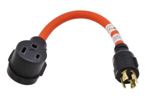 ac connectors l1430650-am 1.5ft welder adapter generator l14-30 plug(4 prong 30amp) to nema 6-50r 50 amp 250-volt adapter cord-limited five year warranty