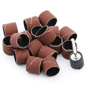 50pcs 400 Grits 1/2 Inch Sanding Bands Sanding Sandpaper Sleeves with 5pcs Sand Drum Mandrels for Nail Drill