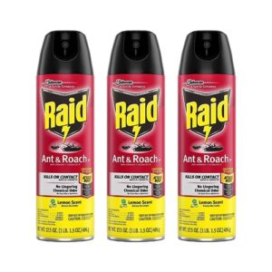 raid ant & roach killer lemon scent, 17.5 ounce (pack of 3)