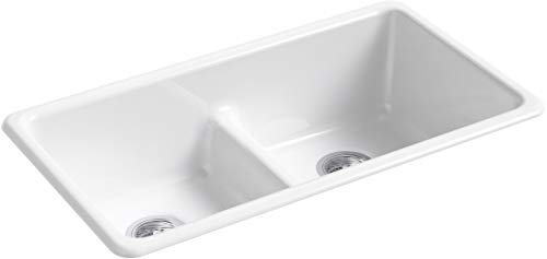 KOHLER 5312-0 Iron/Tones Kitchen Sink, White