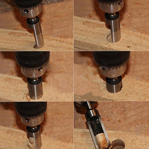 Yakamoz 8 Pieces HSS Taper Claw Type Wood Plug Cutter Drill Bits 16mm 13mm 10mm 6mm Metric (5/8" 1/2" 3/8" 1/4")