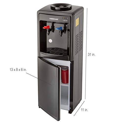 Farberware FW29919 Freestanding Hot and Cool Water Cooler Dispenser, Black