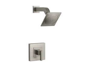 kohler ts14670-4-bn loure(r) rite-temp(r) shower valve trim with lever handle and 2.5 gpm showerhead, vibrant brushed nickel