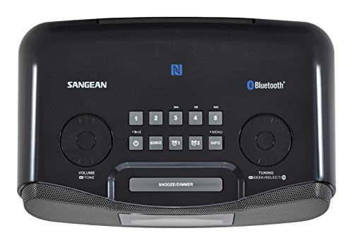 Sangean Compact Bluetooth AM/FM Dual Alarm Clock Radio with Large Easy to Read Backlit LCD Display