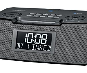 Sangean Compact Bluetooth AM/FM Dual Alarm Clock Radio with Large Easy to Read Backlit LCD Display