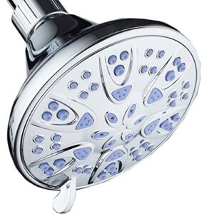 aquadance antimicrobial – anti-clog high-pressure 6-setting shower head with nozzle protection from growth of mold, mildew & bacteria for stronger shower! 4" sunset blue