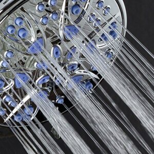 AquaDance Antimicrobial – Anti-Clog High-Pressure 6-Setting Shower Head with Nozzle Protection from Growth of Mold, Mildew & Bacteria for Stronger Shower! 4" Sunset Blue