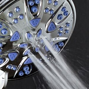 AquaDance Antimicrobial – Anti-Clog High-Pressure 6-Setting Shower Head with Nozzle Protection from Growth of Mold, Mildew & Bacteria for Stronger Shower! 4" Sunset Blue