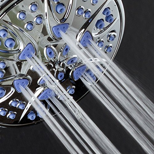 AquaDance Antimicrobial – Anti-Clog High-Pressure 6-Setting Shower Head with Nozzle Protection from Growth of Mold, Mildew & Bacteria for Stronger Shower! 4" Sunset Blue