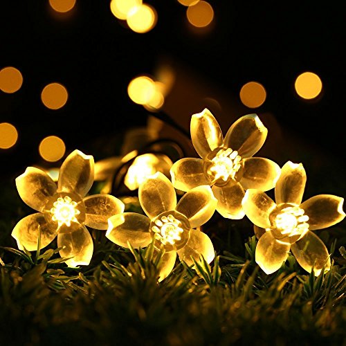 Fairy Lights Christmas Decorative Flower String Lights 33 Feet 100 LEDs, 8 Flash Modes with Tail Plug Connectable Cherry Flower Decorations Novelty Light for Party, Patio, Wedding, Home and Garden