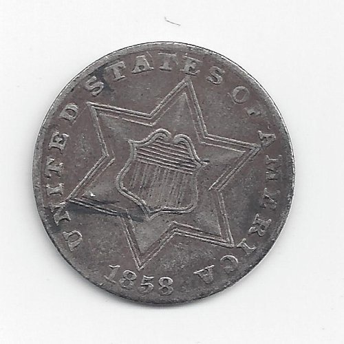 1851 Various Mint Marks Three Cent Silver 1851-1872 Three-Cent About Good Details or better