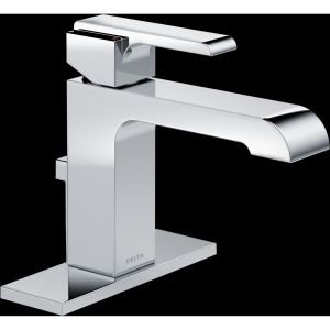 Delta Faucet Ara Matte Black Bathroom Faucet, Single Hole Bathroom Faucet, Single Handle Bathroom Faucet, Metal Drain Assembly, Matte Black 567LF-BLMPU