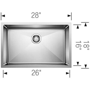 Quatrus R15 28 in. Single Bowl Kitchen Sink