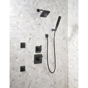 Delta Faucet 50570-BL ShoweringComponents Square Wall Elbow for Hand Shower, Matte Black