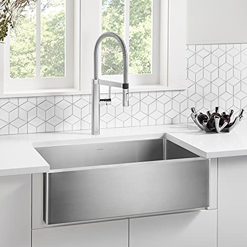 BLANCO 522213 32" QUATRUS R15 Apron-Front Kitchen Sink, Stainless Steel