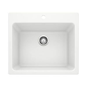 blanco 401927 liven drop-in or undermount laundry sink, 25" l x 22" w x 12" d, white