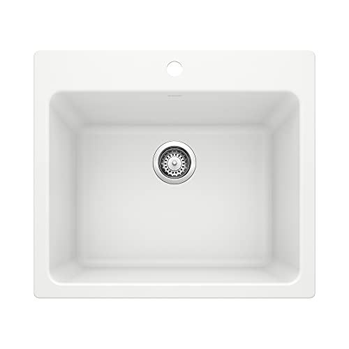 BLANCO 401927 LIVEN Drop-in or Undermount Laundry Sink, 25" L x 22" W x 12" D, White