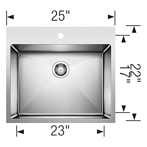 BLANCO 522136 QUATRUS R15 Drop-In or Undermount Laundry Sink, Stainless Steel