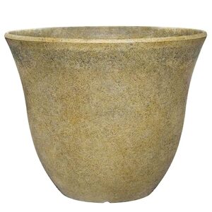 classic home and garden honeysuckle resin flower pot planter, fossil stone, 15"